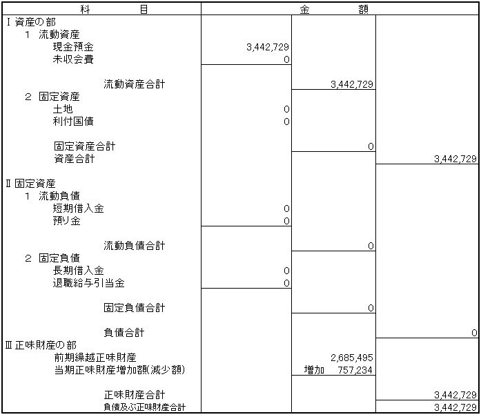 2016年貸借対照表